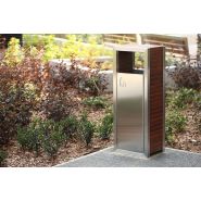 03.063.Sn - Poubelle publique Pavo Zano 52L - Design moderne, lattes bois et acier_2