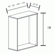 Armoire de rangement ouverte - 2 étagères - hauteur 120 cm (4 largeurs au choix) So Madrid_2
