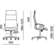 Fauteuil de direction en cuir noir ESTRO - Référence 7691 FD B - Fabrication française, conforme NF EN 1335_2