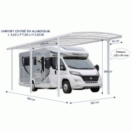 Abri camping-car ouvert alu blanc / structure en aluminium / toiture plate en polycarbonate_2