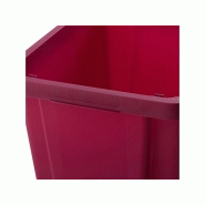Boîte de stockage superposable en polypropylène - 16L - Couleur rose_2