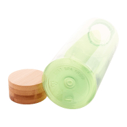 Bouteille en RPET - 500 ml - Couvercle en bambou - Sans BPA - Couleur verte_2