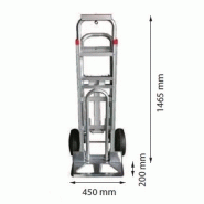 Diable / chariot aluminium 3 en 1 - STC3 - 250/350 kg - bavette rabattable - roues gonflables_2