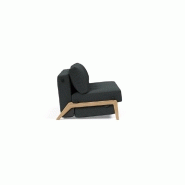 Canapé design convertible Cubed Wood 02 - Lit 160x200 cm - Tissu bouclé Black Raven - Innovation Living_2
