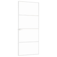 Vidaxl porte d'intérieur blanc 83x201,5 cm trempé verre aluminium fin 153667_2