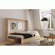 ARMOIRE LIT ESCAMOTABLE VERTIGO SOFA CHÊNE CANAPÉ GRIS COUCHAGE 140*200 CM_2