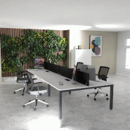 Bench 4 personnes Tempo - Mobel linea - Anthracite, Blanc, 320_0