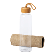 Gourde en verre 500 ml - manchon naturel en polyester - couvercle bambou_2