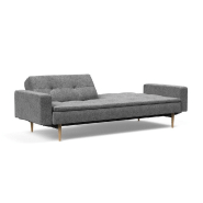 Canapé design Dublexo Styletto - Convertible lit 115x210 cm - Pieds chêne naturel - Tissu Twist Charcoal_2