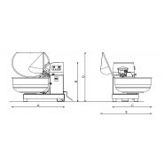 Pétrin professionnel PAFXMM - Caplain - 80-160 kg - bras oblique, cuve libre, 2 vitesses_2