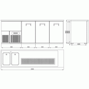Refroidisseur de bière 3 portes 2l l2500mm 7489.5345 COMBISTEEL_2