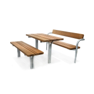 Table publique Rörkröken réf 8037006 - Hags - Brun/noir - Scellement béton_2