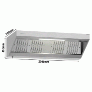 Hotte murale inox 2m avec moteur, régulateur, filtre et éclairage | Profondeur 700 mm_2
