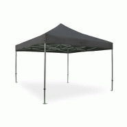 Tente pliante 4x4m grise - aluminium hexagonal 40mm - toit imperméable PVC 300g/m²_2