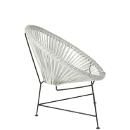 Fauteuil design AGAFI - rotin blanc - forme œuf - utilisation intérieure et extérieure_2