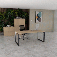 Bureau droit individuel Star - Mobel Linea - 180, Anthracite, Chêne moyen_0