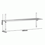 Etagères murales en inox 1 niveau Profondeur 400 mm - 1800_2