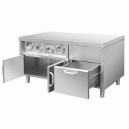 Comptoir à café inox avec porte-gobelets et compartiment glaçons - 1500 mm_2