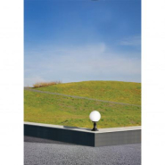 Borne classique Cast IP43 E27 - base noir ou blanc - boule ronde blanche diamètre 300 mm - extérieur_2