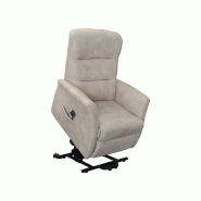 Fauteuil relax releveur électrique bi-moteur MIOS - tissu microfibre mastic - confort pour petites tailles_2