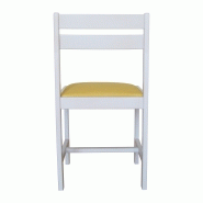 Lot de 2 chaises Aradis en hêtre massif - blanc et jaune - fabrication française - assise garnie mousse polyéther_2