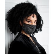 Masque barrière grand public - Star Dust - Modèle chic avec barrette nasale et motifs métalliques_2