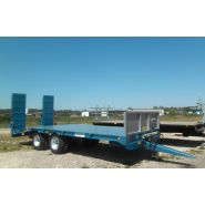 Remorque agricole pour transport d'engins avec béquille hydraulique