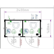 Bâtiment modulaire - Module sanitaire 8 pieds juxtaposable - CTX DUO S_2