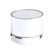 Enceinte Bluetooth - boîtier plastique - LED gravure lumineuse - mains libres - radio - lecteur micro SD - couleur blanche_2