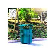 Poubelle publique Szczepanski Zano - 60L - acier noir avec bac intérieur galvanisé verrouillable_2