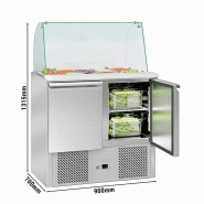 Saladette réfrigérée avec pare-haleine bombée - 2 portes, 2 bacs GN 1/1 et 3 bacs GN 1/6_2