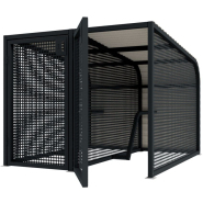 Abri vélo sécurisé en acier galvanisé - Fermeture par cadenas, monnayeurs, digicode ou système de badge - Toiture BACACIER et bardage personnalisable_2