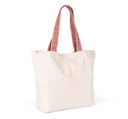 Grand sac shopping recyclé - Kimood - 67% coton recyclé - Poche zippée - Réf: KINS118_2