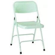 Chaise pliante en métal - Assise et dossier en acier galbé - Ossature Ø 22 mm avec renforts - Peinture époxy - 4 coloris au choix_2