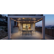 Allugarden - Pergola en aluminium design avec plaques en polycarbonate compact - personnalisable avec éclairage LED_2