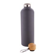 Thermos - isotherme double paroi en acier inoxydable avec couvercle en bambou et mousqueton - 500 ml_2