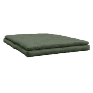 Canapé futon convertible Buckle-Up - couleur vert olive - matelas épais 140x200 cm_2