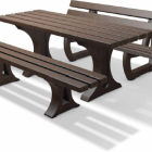 Table Pique Nique Tivoli avec banc et banquette en Plastique Recyclé Premium_2