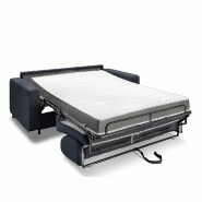 Canapé 3 places DOMUS V2 - Convertible express - Sommier lattes 140x197 cm - Matelas 17 cm - Tweed gris graphite_2