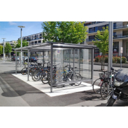 Abris 2 roues à toit plat pente arrière - Série AP - Sur mesure pour vélos et motos_2