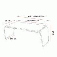 Bureau de direction droit Larus finition bois - Dellarovere - 210, Noyer_0