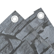 Vidaxl écran d'intimité de jardin aspect pierre de rebord gris pvc 4005526_2