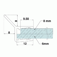 Joint d'étanchéité lèvre latérale - 200 cm - pour verre de 6 à 8 mm d'épaisseur_2