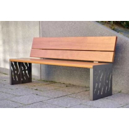 Banc public Venise - lames en bois - 1800 mm - structure en acier_2
