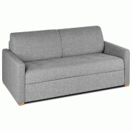 Canapé convertible express Birdy 140 cm - matelas 16 cm mono assise capitonnée tweed gris silex - fabrication italienne_2