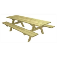 Table pique-nique Munich - Pin du Nord traité autoclave classe IV - Bancs rabattables - Modèle PMR - Plateau 230 cm_2