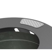 Corbeille publique Lofoten Vigipirate - ouverture latérale, acier peint, 100 litres - conforme aux dispositions réglementaires_2