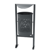 Corbeille en métal perforé 60 litres - Acier basculant - Fixation au sol - Modèle avec ou sans couvercle_2