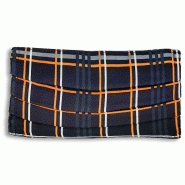 Masque lavable en soie imprimée écossais - doublé coton noir - 2 couches 3 plis - Réf 30274.01.1_2