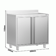 Meuble inox pour machine à café - 1000 x 600 mm - 2 portes battantes_2